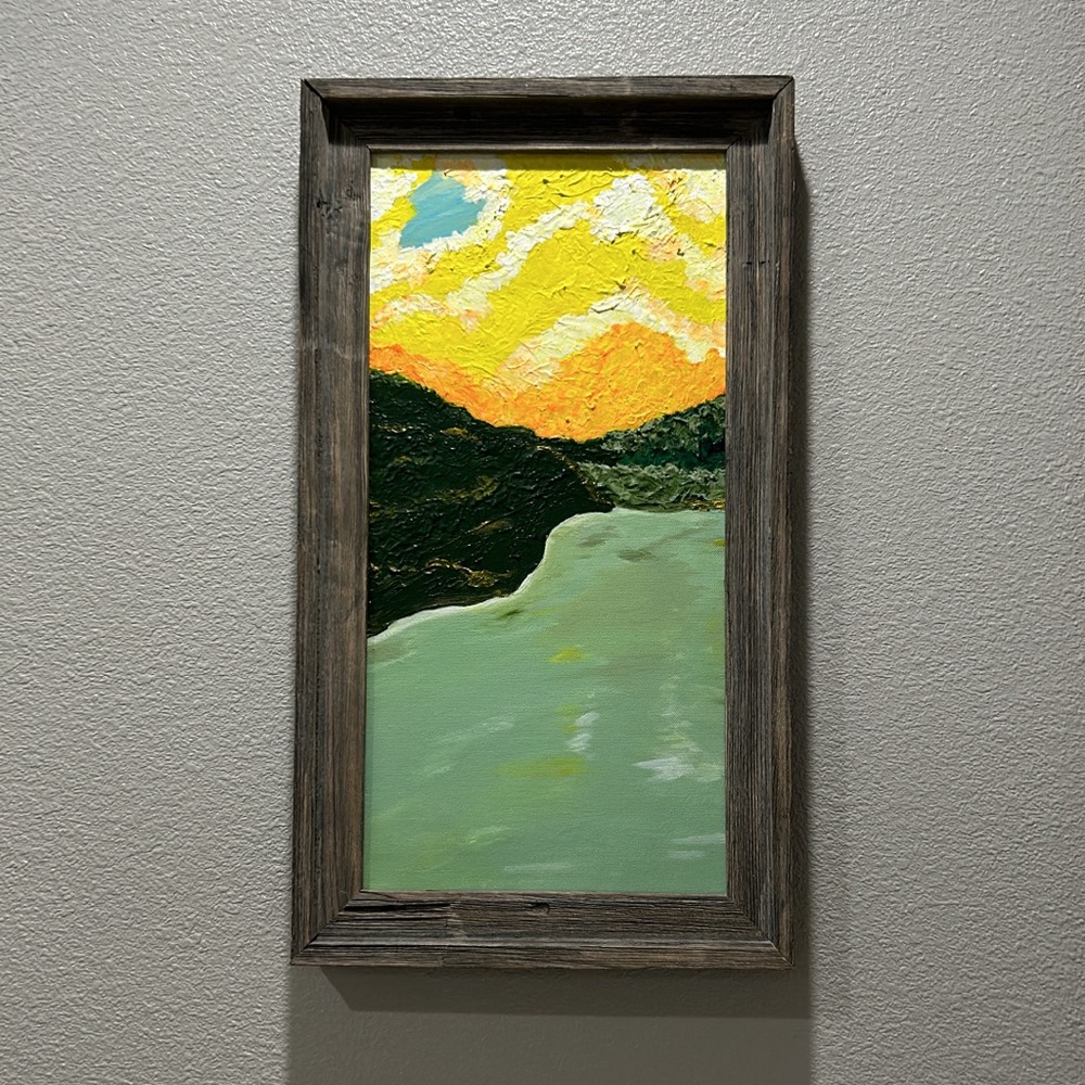 Original painting by Starry Night Designs framed Art 23”x13”
